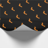 Halloween Bats Oranje op zwart Cadeaupapier (Hoek)