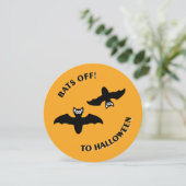 Halloween Bats Oranje Party Invitation Kaart (Staand voorkant)