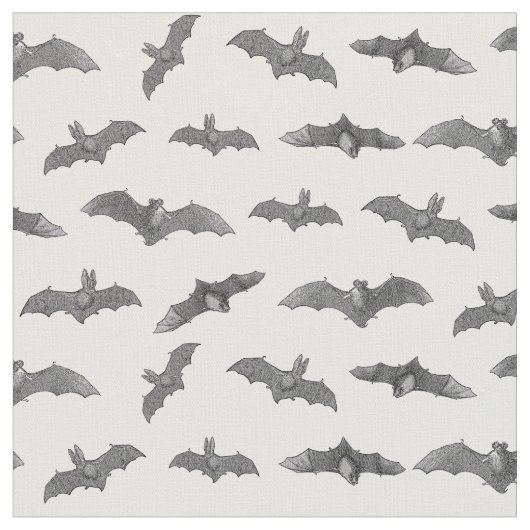 Halloween Bats Pattern Antiek Bat Illustrations Stof (Close Up)