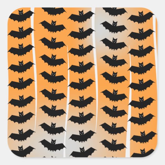 Halloween Bats Pattern Vierkante Sticker (Voorkant)
