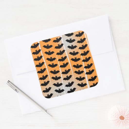 Halloween Bats Pattern Vierkante Sticker (Envelop)