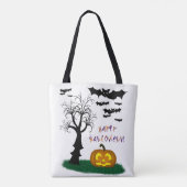 Halloween Bats Pumpkin Spooky Tree Tote Bag (Achterkant)