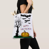 Halloween Bats Pumpkin Spooky Tree Tote Bag (Dichtbij)