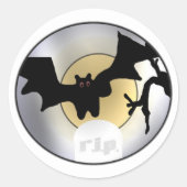 Halloween Bats RIP Ronde Sticker (Voorkant)
