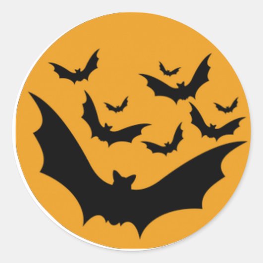 Halloween Bats Ronde Sticker (Voorkant)