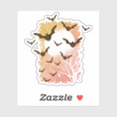 Halloween Bats Silhouette Black Flying Vampiers Sticker (Vel)