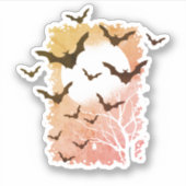 Halloween Bats Silhouette Black Flying Vampiers Sticker (Voorkant)