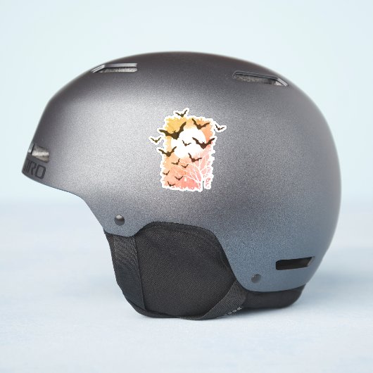 Halloween Bats Silhouette Black Flying Vampiers Sticker (Helm Zijkant)
