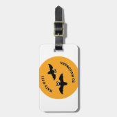 Halloween Bats Sinaasappel Bagagelabel (Voorkant verticaal)