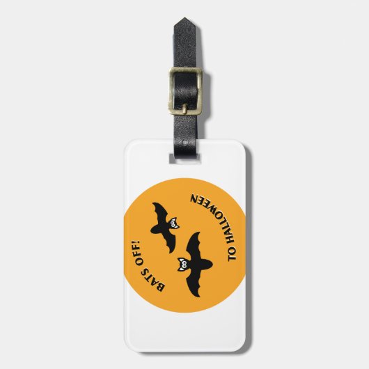 Halloween Bats Sinaasappel Bagagelabel (Voorkant verticaal)