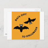 Halloween Bats Sinaasappel Briefkaart (Voorkant / Achterkant)