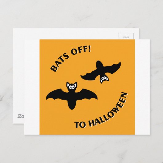 Halloween Bats Sinaasappel Briefkaart (Voorkant / Achterkant)