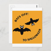 Halloween Bats Sinaasappel Briefkaart (Voorkant / Achterkant)