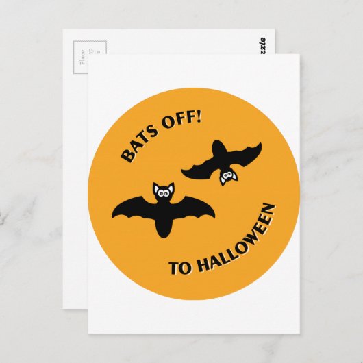 Halloween Bats Sinaasappel Briefkaart (Voorkant / Achterkant)