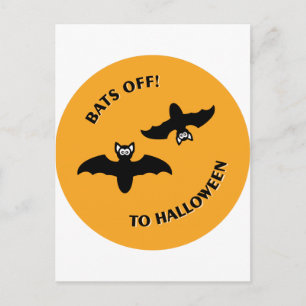 Halloween Bats Sinaasappel Briefkaart