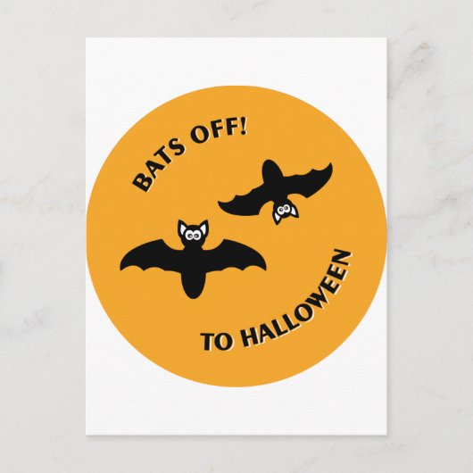 Halloween Bats Sinaasappel Briefkaart (Voorkant)