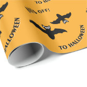 Halloween Bats Sinaasappel Cadeaupapier (Rol Hoek)