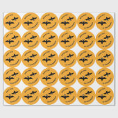 Halloween Bats Sinaasappel Cadeaupapier (Vlak)