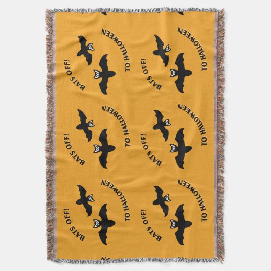 Halloween Bats Sinaasappel Deken (Voorkant Verticaal)