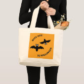 Halloween Bats Sinaasappel Grote Tote Bag (Voorkant (product))