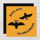 Halloween Bats Sinaasappel Kaart (Voorkant / Achterkant)