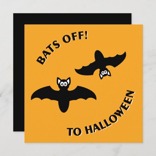 Halloween Bats Sinaasappel Kaart (Voorkant / Achterkant)