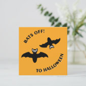 Halloween Bats Sinaasappel Kaart (Staand voorkant)