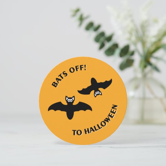 Halloween Bats Sinaasappel Kaart (Staand voorkant)