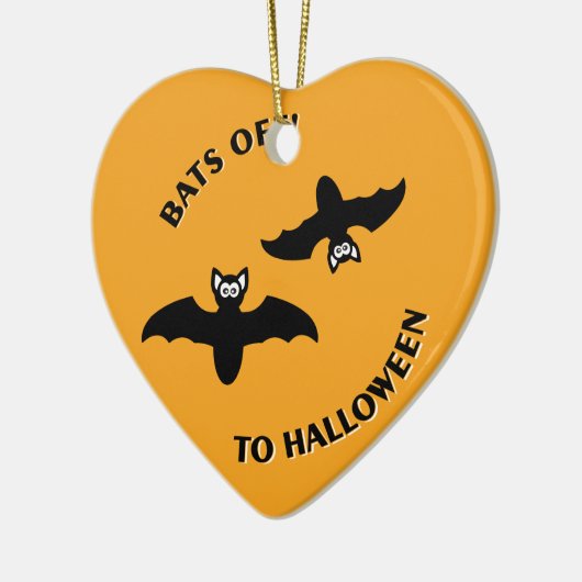Halloween Bats Sinaasappel Keramisch Ornament (Links)