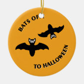 Halloween Bats Sinaasappel Keramisch Ornament (Voorkant)