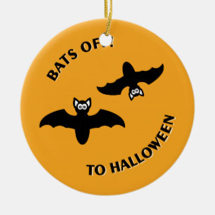 Halloween Bats Sinaasappel Keramisch Ornament