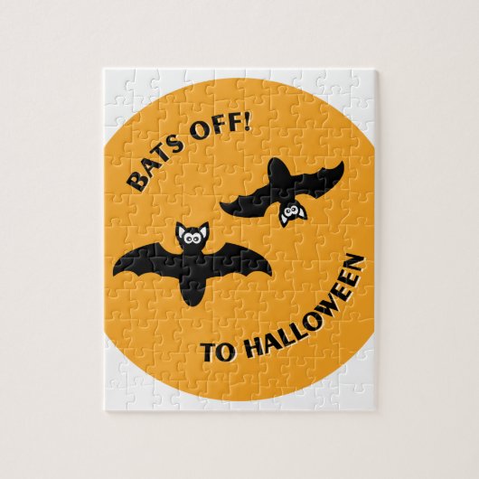 Halloween Bats Sinaasappel Legpuzzel (Verticaal)