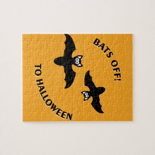 Halloween Bats Sinaasappel Legpuzzel (Horizontaal)