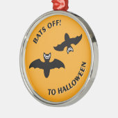 Halloween Bats Sinaasappel Metalen Ornament (Links)