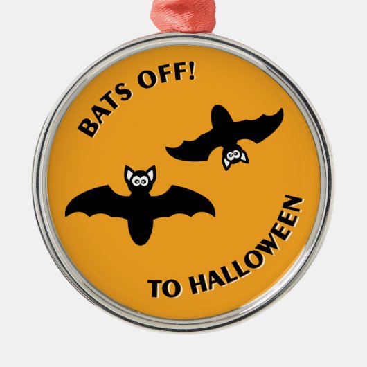 Halloween Bats Sinaasappel Metalen Ornament (Voorkant)
