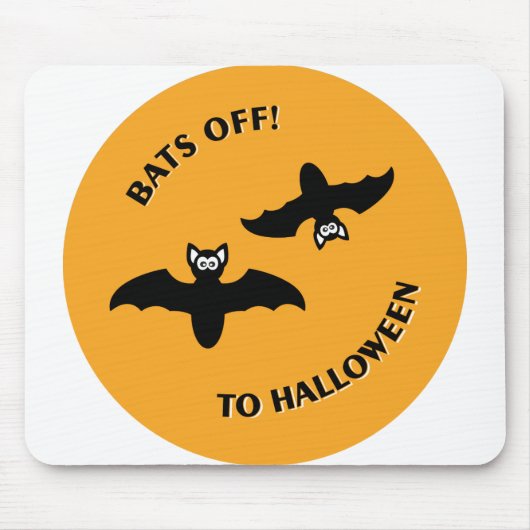 Halloween Bats Sinaasappel Muismat (Voorkant)