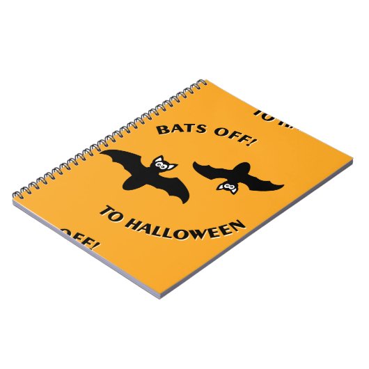 Halloween Bats Sinaasappel Notitieboek (Linkerzijde)