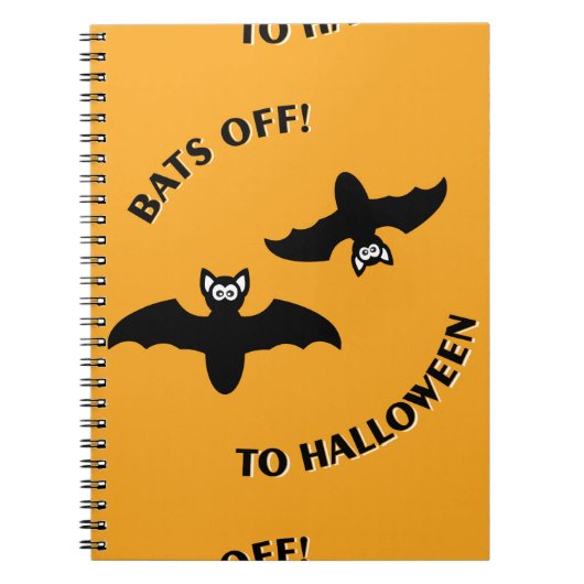 Halloween Bats Sinaasappel Notitieboek (Voorkant)