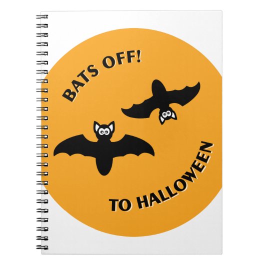 Halloween Bats Sinaasappel Notitieboek (Voorkant)