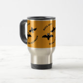 Halloween Bats Sinaasappel Reisbeker (Voorkant links)