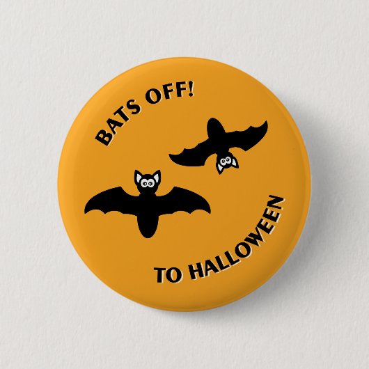 Halloween Bats Sinaasappel Ronde Button 5,7 Cm (Voorkant)