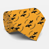 Halloween Bats Sinaasappel Stropdas (Opgerold)