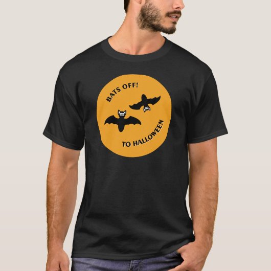 Halloween Bats Sinaasappel T-shirt (Voorkant)