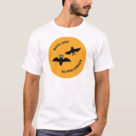 Halloween Bats Sinaasappel T-shirt (Voorkant)