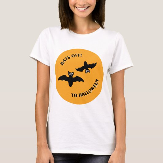 Halloween Bats Sinaasappel T-shirt (Voorkant)