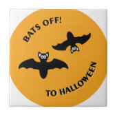 Halloween Bats Sinaasappel Tegeltje (Voorkant)