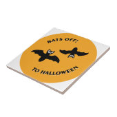 Halloween Bats Sinaasappel Tegeltje (Zijkant)