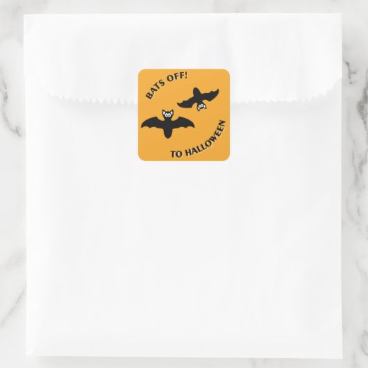 Halloween Bats Sinaasappel Vierkante Sticker (Tas)