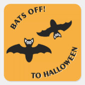 Halloween Bats Sinaasappel Vierkante Sticker (Voorkant)