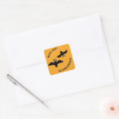 Halloween Bats Sinaasappel Vierkante Sticker (Envelop)